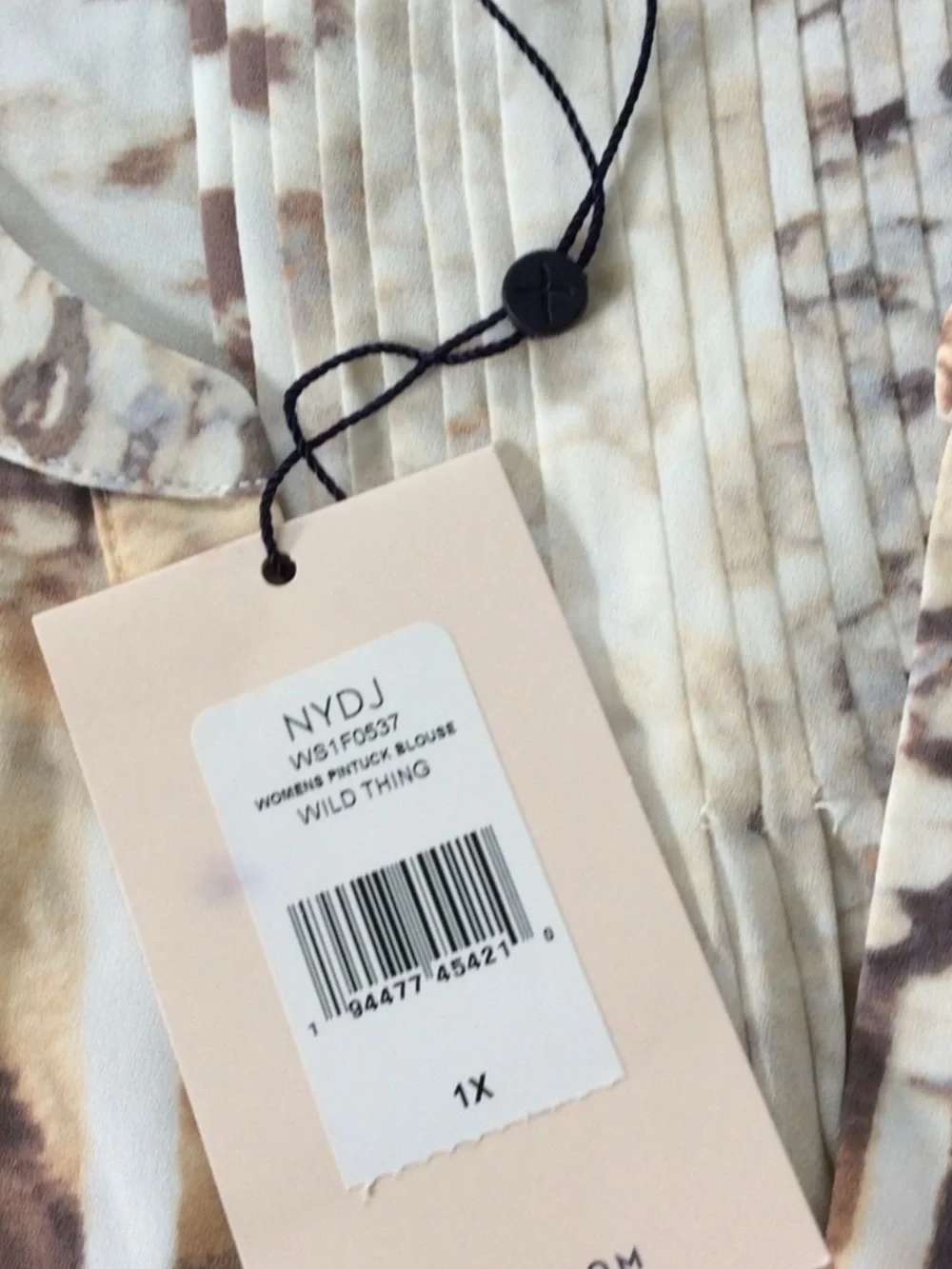 NWT NYDJ Pintuck Blouse in Wild Thing